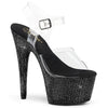 BEJEWELED-708DM Plateau Sandaletten Schwarz/Transparent von Pleaser