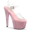 BEJEWELED-708MS Plateau High-Heel Sandaletten Rosa Glitzer | Pleaser