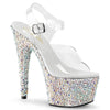 BEJEWELED-708MS Plateau Sandaletten Silber | Pleaser