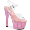 BEJEWELED-708RRS - Plateau High Heel Sandaletten - Pink mit Strass | Pleaser