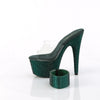 BEJEWELED-712RS Plateau Pantoletten Transparent Grün Strass von Pleaser – Ansicht 3