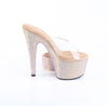 BEJEWELED-712RS Plateau Pantoletten Rose Gold | Pleaser