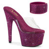BEJEWELED-712RS Plateau Pantoletten Lila Glitzer Strass von Pleaser