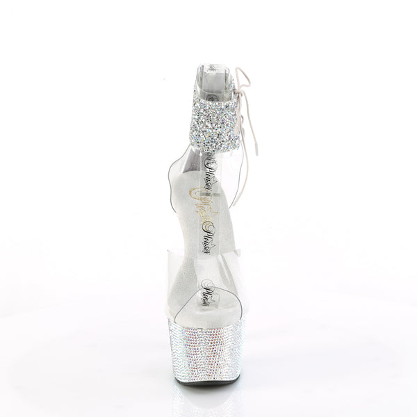 BEJEWELED-724RS-02 Plateau Sandaletten - PVC durchsichtig von Pleaser – Ansicht 2
