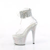 BEJEWELED-724RS-02 Plateau Sandaletten - PVC durchsichtig von Pleaser – Ansicht 3