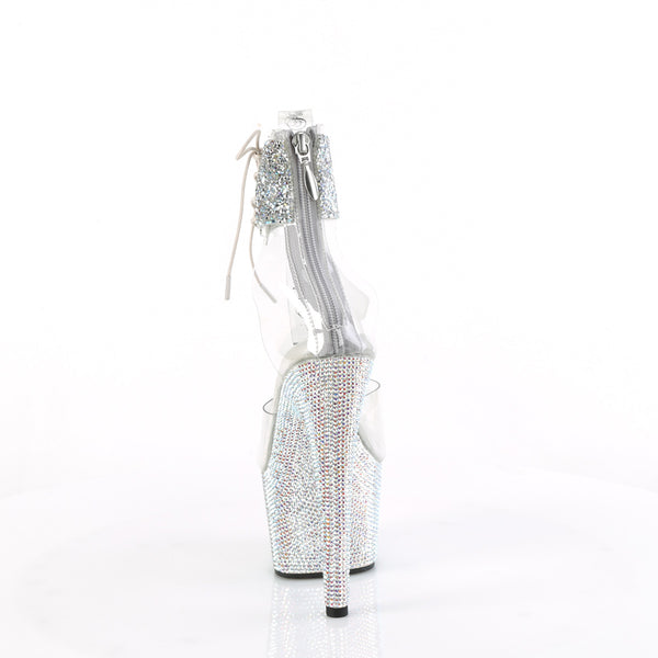 BEJEWELED-724RS-02 Plateau Sandaletten - PVC durchsichtig von Pleaser – Ansicht 4