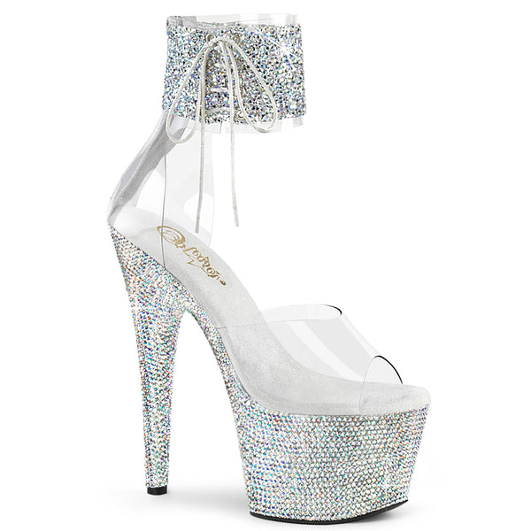 BEJEWELED-724RS-02 Plateau Sandaletten - PVC durchsichtig von Pleaser