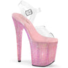 BEJEWELED-808RRS - Plateau High Heel Sandaletten - Rosa mit Strass | Pleaser