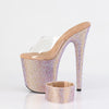 BEJEWELED-812RS Plateau Pantoletten Rose Gold Glitzer | Pleaser