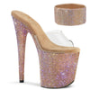 BEJEWELED-812RS Plateau Pantoletten Rose Gold Glitzer | Pleaser