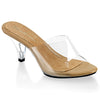 BELLE-301 Pantoletten Transparent/Tan | Fabulicious