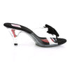 BELLE-301BOW Pantoletten Transparent/Schwarz | Pin Up Couture