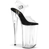 BEYOND-008 Plateau Sandaletten Schwarz/Transparent | Pleaser
