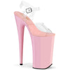 BEYOND-008 Plateau Sandaletten Transparent/Rosa | Pleaser