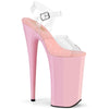 BEYOND-008 Plateau Sandaletten Transparent/Rosa | Pleaser