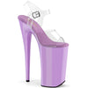 BEYOND-008 Plateau Sandaletten Transparent/Lila | Pleaser