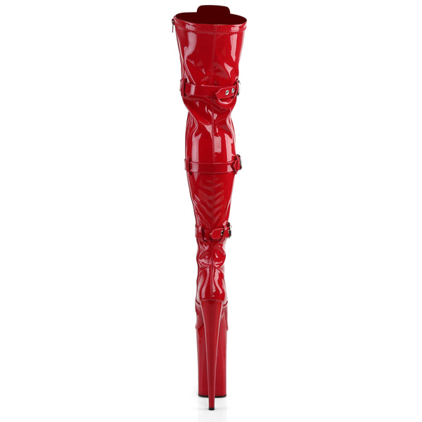 BEYOND-3028 Overkneestiefel Pleateauschuhe Rot | Pleaser