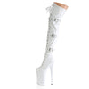 BEYOND-3028 - Plateau Overknee Stiefel - Weiß Lack von Pleaser – Ansicht 3