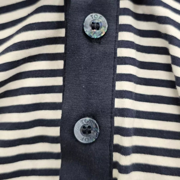 Schwarzes Sailor Stripes-Poloshirt von TOF Paris – Ansicht 6