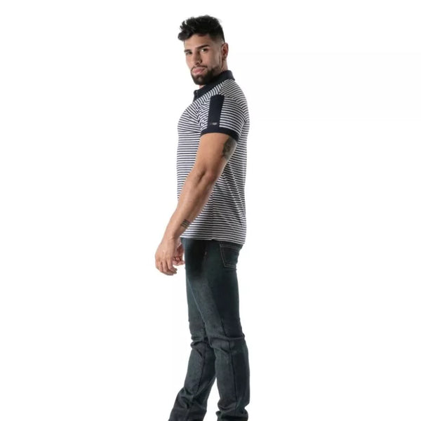 Schwarzes Sailor Stripes-Poloshirt von TOF Paris – Ansicht 5