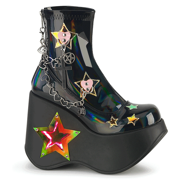 BLAZE-108 Plateau Stiefeletten Schwarz Holo von DemoniaCult