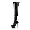 BLONDIE-3000 Plateau Overknee Stiefel Schwarz Lack von Pleaser – Ansicht 3