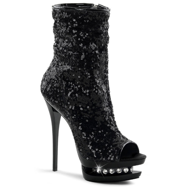BLONDIE-R-1008 Plateau Stiefeletten Schwarz | Pleaser