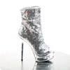 BLONDIE-R-1008 Plateau Stiefeletten Silber | Pleaser