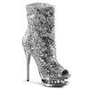 BLONDIE-R-1008 Plateau Stiefeletten Silber | Pleaser