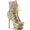 BLONDIE-R-1020 Plateau Stiefeletten - Gold | Pleaser