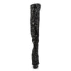 BLONDIE-R-3011 Plateau Overknee Stiefel - Schwarz | Pleaser