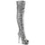BLONDIE-R-3011 Plateau Overknee Stiefel - Silber | Pleaser