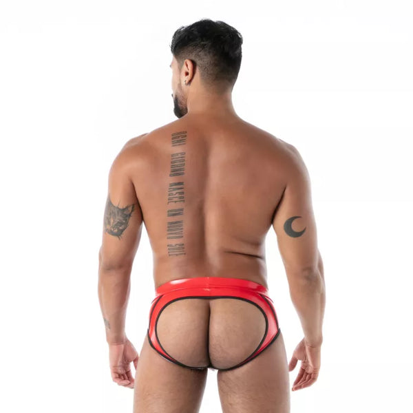 Roter Bottomless Latex Second Skin-Slip von TOF Paris – Ansicht 3
