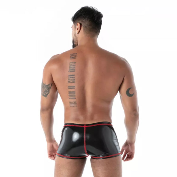 Schwarzer provokanter Latex Boxer für verführerische Momente von TOF Paris – Ansicht 3