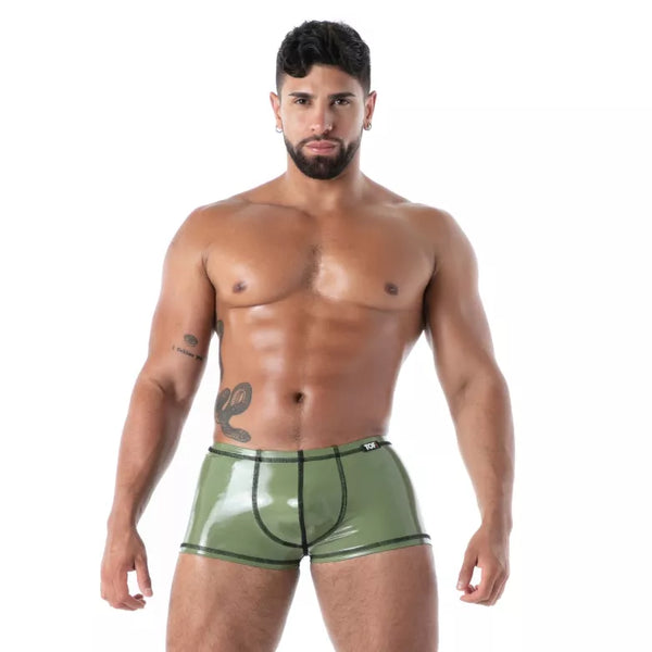 Khakifarbene Trunk Latex Second Skin-Boxershorts von TOF Paris – Ansicht 4