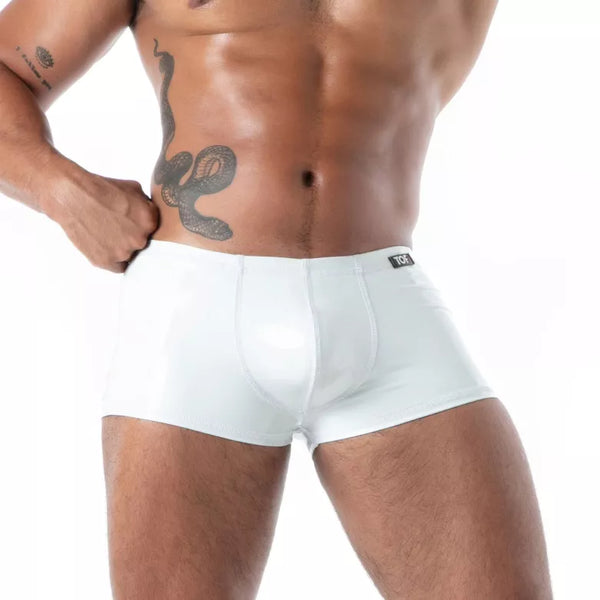 Weiße Trunk Latex Second Skin-Boxershorts von TOF Paris