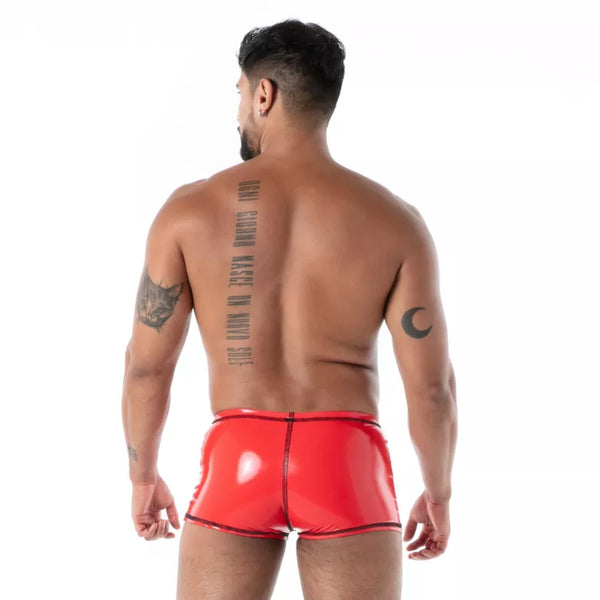 Rote Trunk Latex Second Skin-Boxershorts von TOF Paris – Ansicht 3