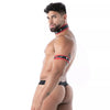 Schwarzrotes Neoprene Armband mit kraftvollem Sport Look von TOF Paris – Ansicht 3