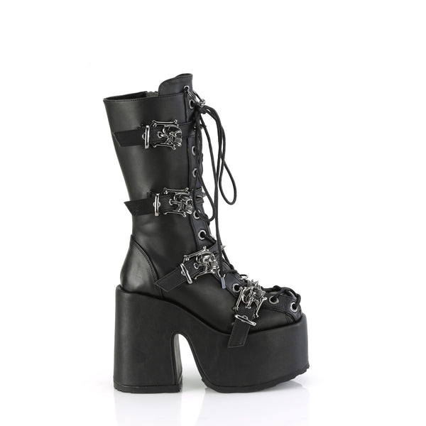 CAMEL-115 Plateau Stiefel Schwarz Matt von DemoniaCult – Ansicht 5