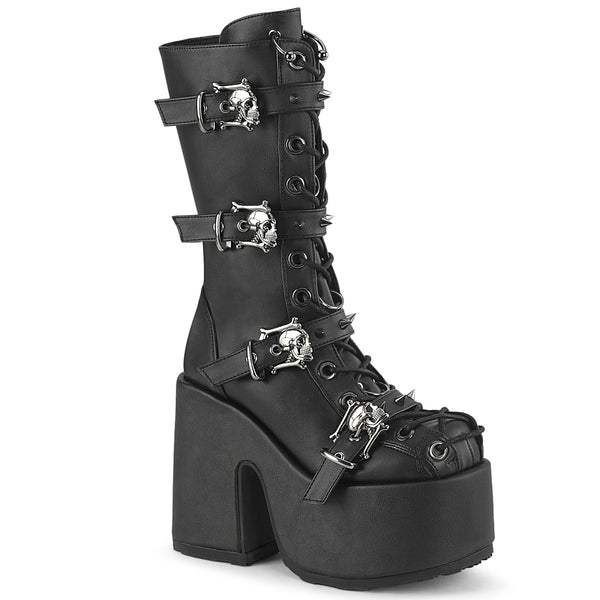 CAMEL-115 Plateau Stiefel Schwarz Matt von DemoniaCult