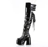 CAMEL-308 Plateau Overknee Stiefel Schwarz Lack von DemoniaCult – Ansicht 3
