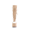 CAMEL-311 Plateau Stiefel Braun Velour/Wildleder mit Fell von DemoniaCult – Ansicht 2