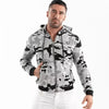 Grauer verführerischer Kapuzenpullover im modernen Camouflage Look von TOF Paris