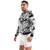 Grauer verführerischer Kapuzenpullover im modernen Camouflage Look von TOF Paris – Ansicht 3