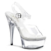 CAPTIVA-608 Plateau Sandaletten Transparent Strass | Pleaser