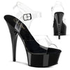 CAPTIVA-608 Plateau Sandaletten Transparent/Schwarz Strass von Pleaser
