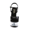 CAPTIVA-609 Plateau Sandaletten Schwarz/Transparent Strass | Pleaser