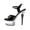 CAPTIVA-609 Plateau Sandaletten Schwarz/Transparent Strass | Pleaser