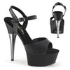 CAPTIVA-609 Plateau Sandaletten Schwarz/Matt Strass | Pleaser