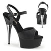 CAPTIVA-609 Plateau Sandaletten Schwarz/Matt Strass | Pleaser